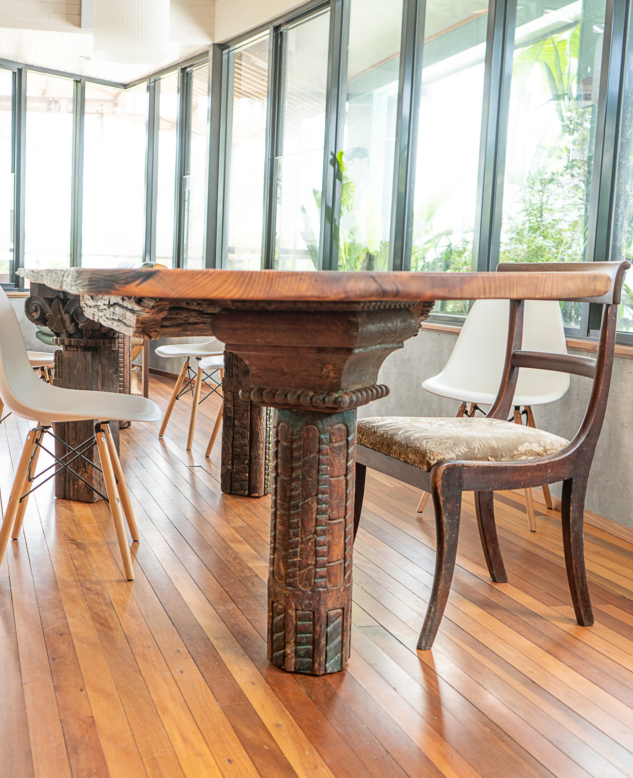 brunswick heads reclaimed timber and hoop pine dining table